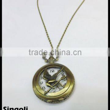 Antique Bronze Clock Mechanical Pocket Watch Fashion Jewelry