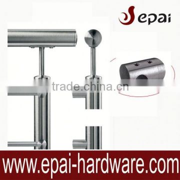 Adjustable metal railing tube support