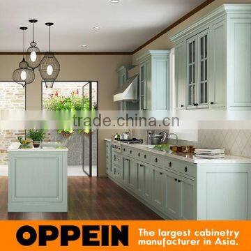Indonesia Project Modern Style Light Green PVC Kitchen Cabinet photo-4