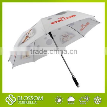 Auto open brand name golf umbrella with dog print