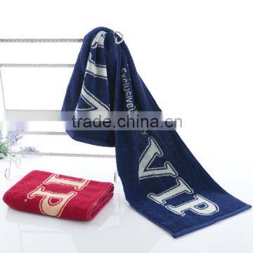 China Supply 25x100cm 100 Cotton High Quality Jacquard Logo Sport Towel photo-5