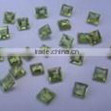 Peridot 4mm sq. cut/faceted gem stone