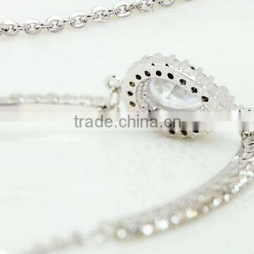 18K Rose Gold and White Gold Plated Jewelry Women Chain and Micro AAA Cubic Zircon Pave 2 Carat Pear Cut CZ Bracelet photo-3