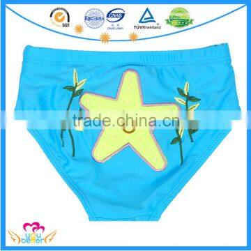 Lovely Embroidery Infant Swim Briefs Baby Swim Trunks Double Layers Toddler Swimwear