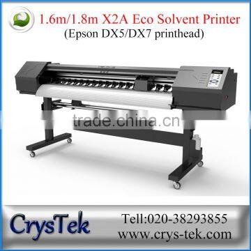 CRYSTEK 1.6m/1.8m X2A wide format indoor eco solvent printer with Dx5/Dx7 head 1440dpi