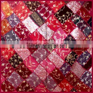 BEAUTIFUL VINTAGE SARI PATCHWORK TAPESTRY