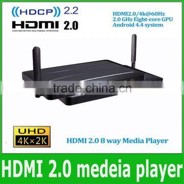 4k hdmi 2.0 media player HDMI Media Player Android 4.4 system streaming media 1 HDMI input 8 HDMI output with HDCP 2.2