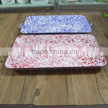 9092 Enamel big camping baking rectangle tray