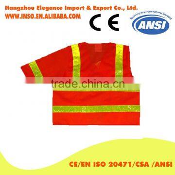 Luminous Safety Vest Short Sleeve Crystal Reflective Tape Red Safety Vest