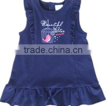 kids clothes 2015 baby girl dress without sleeve summer dress wholesale