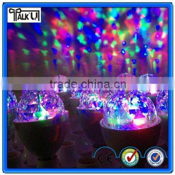 Projection Crystal Magic stage Led Disco lamp Bulbcolor rotating 3 led party lamp bulb