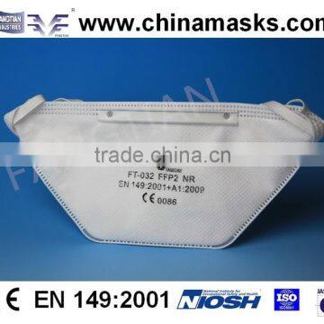 Flat folded protective disposable face mask dust mask with CE