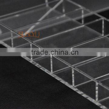 Top Acrylic Cosmetic Nail Polish Display Stand For Lady 3Tier Cosmetic Display Stand