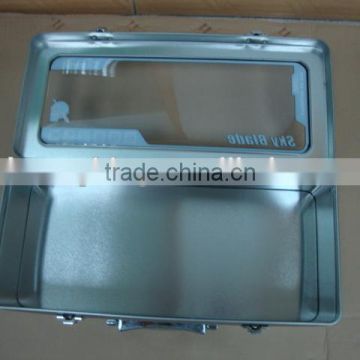 window tin box with side lock and handle