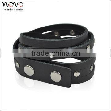 Dongguan Jewelry Factory Lobster Clasp Stainless Steel Bulk Leather Bracelet photo-6
