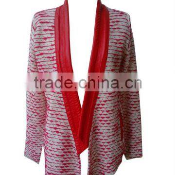 new arrival for 2015 cardigan sweater with leather neck