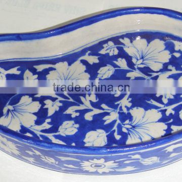 Handmade Blue Pottery Bowl / Serving Pan