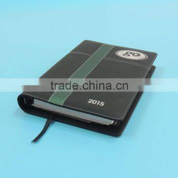 High class PU leather bound notebook printing with foil stamping