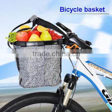 600d polyester removable front bicycle basket with cover