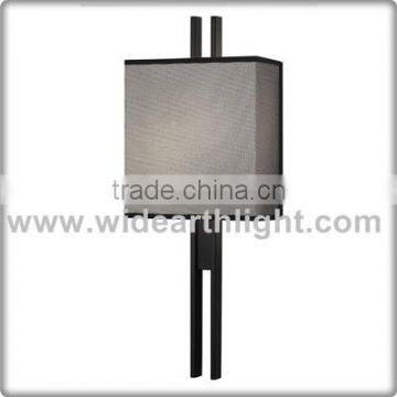 UL Lighting Factory Custom 2 Light Fabric Shade Hotel Indoor Lamp In Black Finish For Bedroom W40233