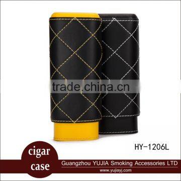 Guangzhou YuJia Travel Size Spanish Cedar Veneer Leather Cigar Case