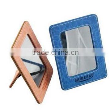 simple leather cosmetic folding mirror