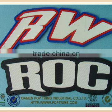 letter pvc rubber patch,custom rubber patches