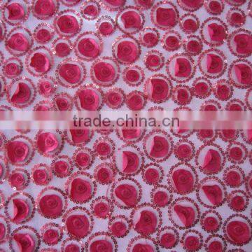 2015 popular embroidery lace fabric with hand made