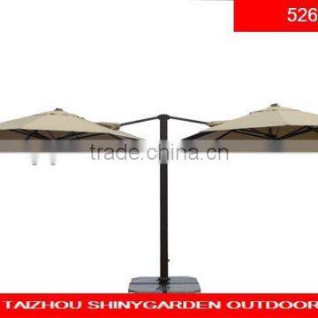 Outdoor double canopy roof patio hanging umbrella