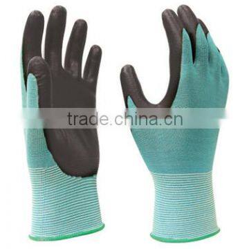 15 gauge polyester shell PU work glove