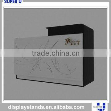 Wood Shop Counter Design White Reception Counter Display Furniture photo-4