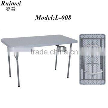 L-008 Modern folding steel frame plastic square outdoor table