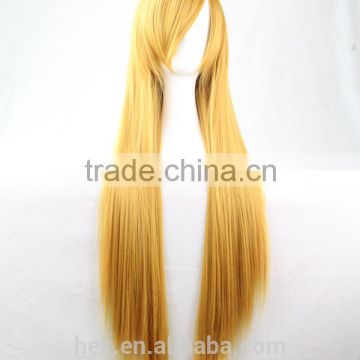 Cosplay Wig Oblique Bangs Long Straight Human Wigs 80cm 32 inch Costume party synthetic hair wig