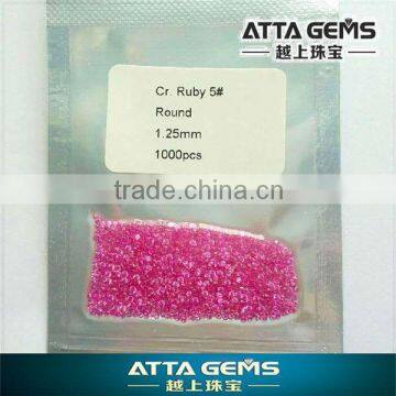 Pretty little dots-round cut synthetic corundum -#5 ruby