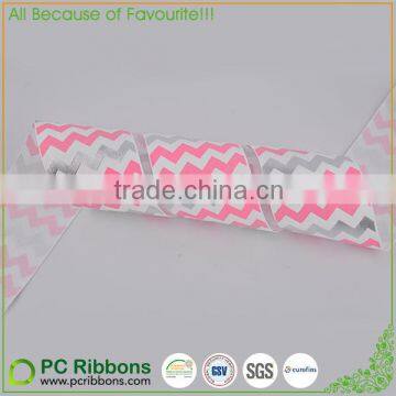 PC Wholesale foil &glitter print chevron grosgrain ribbon for christmas party decorative                        
                                                Quality Choice