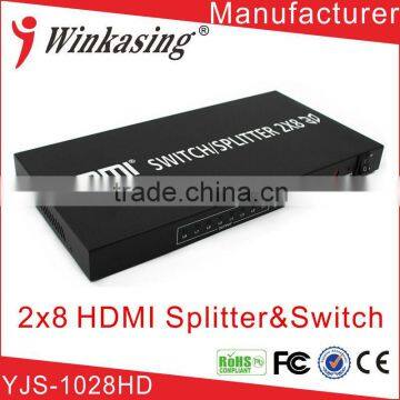 HDMI Splitter 2 in 8 out Support 1080p YJS-1028HD