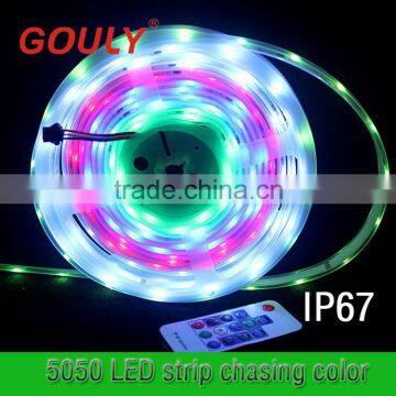 factory price waterproof RGB 5050 Chasing color led strip12vdc led light strip