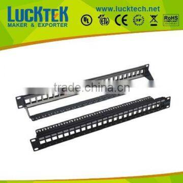 19" 1.0U 24 ports cat.6a STP blank patch panel