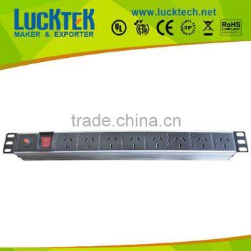 Aluminum rack 6 way pdu socket