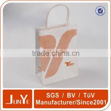 Shopping natural kraft paper bag white with logo