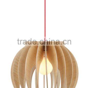 E27 New Wood Birdcage Chandelier,Bentwood Pendant Lamp,Hanging Light Shade