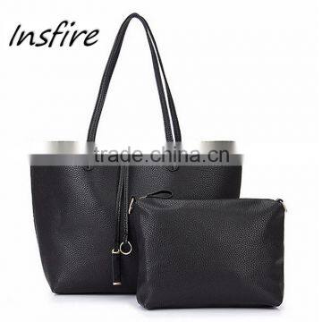 2PCS/Set Women Lady Leather Handbag Shoulder Bag Tote Party Clutch Wallet Purse photo-3