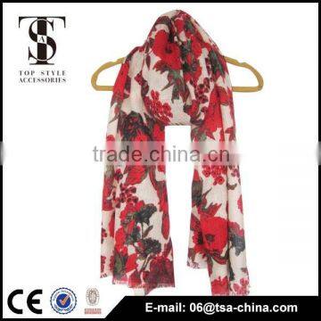 New fashion flower print soft warm cashmere scarf for women