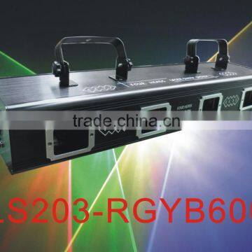 4 Heads Multi Colors RGYB 600mW Stage Laser Light for Disco Party