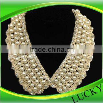 wholesale latest beaded collar rhinestone badge rhinestone collar motif