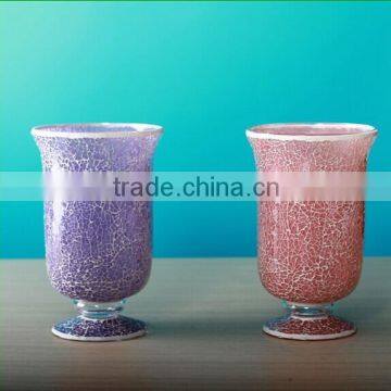 Colorful mosaic glass candle holder