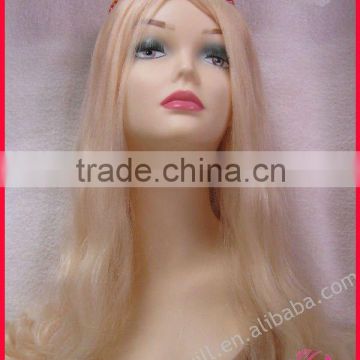 Long Gold Hair Wigs High Temperature Fiber, Can Wash,Curl,Iron