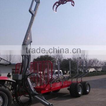 Europe hot selling ZM12006 12 Ton Log Trailer with crane with CE certificate