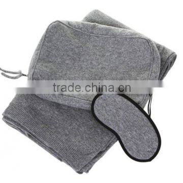 Luxury cotton jersey airline overnight set/airline comfort set/airline sleeping set with pouch