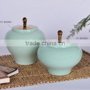 Moslem small ceramic jar tea canister with lid for home decor